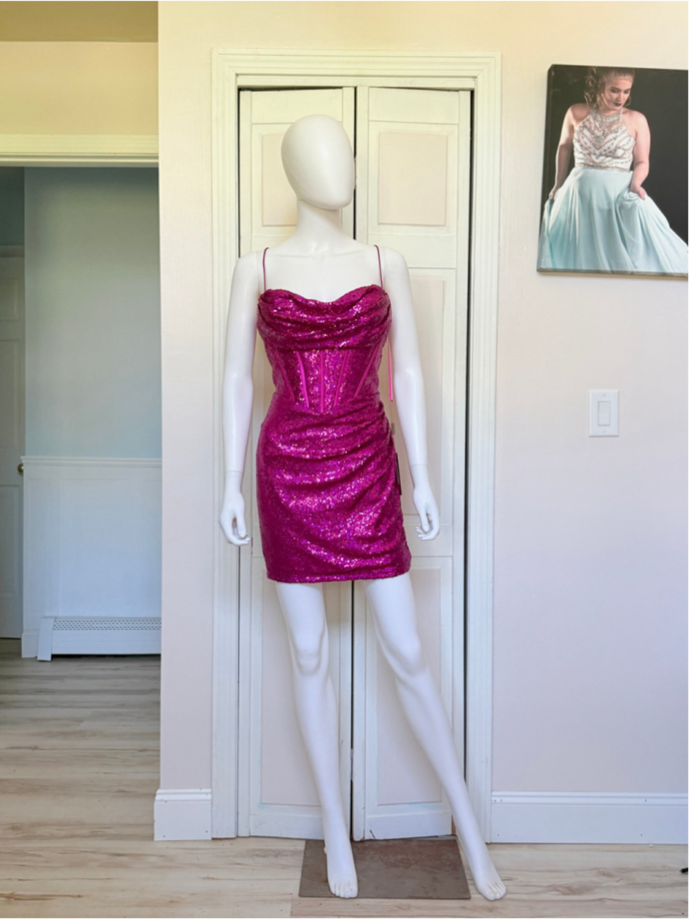 Size 10 Magenta Bodycon Mini Dress Party Homecoming Hoco Vegas